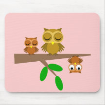 cute and funny owls mouse pads
