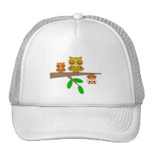 cute and funny owls trucker hat