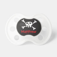 Cute and funny pirate skull and crossbones custom baby pacifier