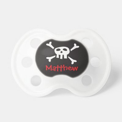 Cute and funny pirate skull and crossbones custom BooginHead pacifier