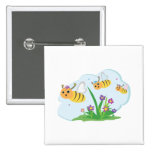 cute and happy bumble bee trio pins