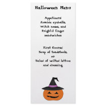 Cute and Happy pumpkin with witch hat Rack Card