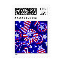 Cute and Patriotic Doodle Art Postage stamps