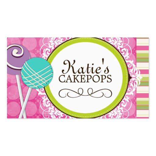 Cute and Playful Cake Pops Business Cards (front side)