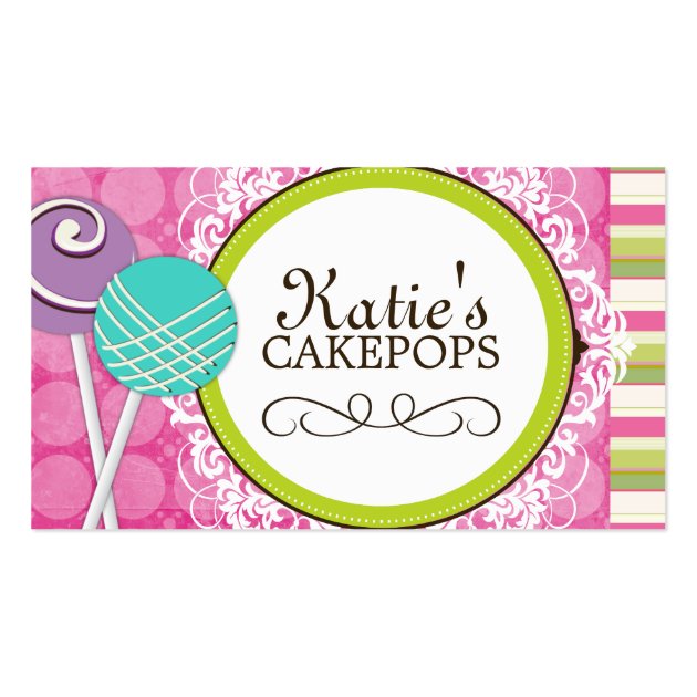Cute and Playful Cake Pops Business Cards
