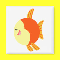 Netter und praller Karikatur-Fisch-Magnet