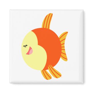 Cute and Plump Cartoon Fish Magnet magnet