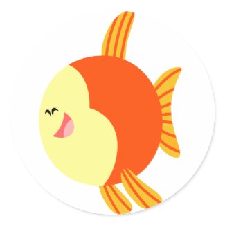 Cute and Plump Cartoon Fish Sticker sticker