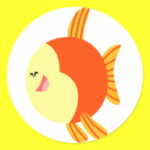 Netter und praller Karikatur-Fisch-Aufkleber sticker