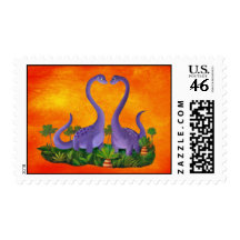 Cute and Romantic Dinosaurs Stamps
