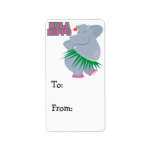 cute and silly luau hula hippo custom address labels