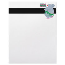 cute and silly luau hula hippo customized letterhead