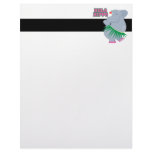 cute and silly luau hula hippo letterhead