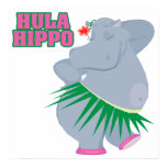 cute and silly luau hula hippo posters