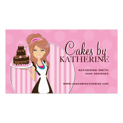 Cute and Sweet Bakery Business Cards (front side)