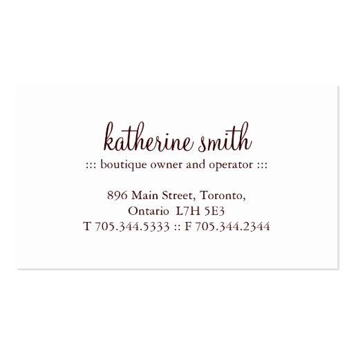 Cute and Sweet Bakery Business Cards (back side)