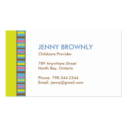 Cute and Whimsical Business Card (back side)