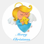 Cute Angel with Christmas Star Sticker