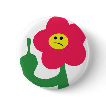 cute angry flower fuck you buttons