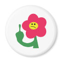 cute angry flower fuck you magnets