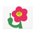 cute angry flower fuck you postcards