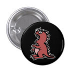 Cute & Angry Red Dinosaur Pin