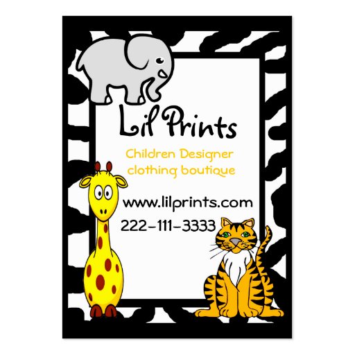 Cute Animal Boutique Business Card Tag