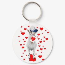 Cute Animal Lover Be Mine Valentine Goat Gift keychains