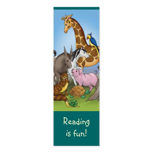 Cute Animals bookmark for young books lovers! Business Card (front side)