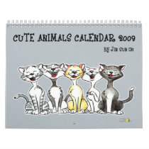 Cute animals calendar 2009