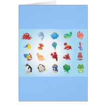 Cute-Animals cartoons adorable happy fun sweet Greeting Card