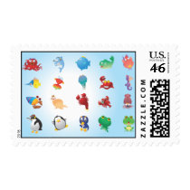 Cute-Animals cartoons adorable happy fun sweet Postage Stamp