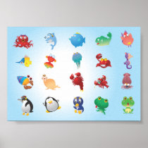 Cute-Animals cartoons adorable happy fun sweet Print