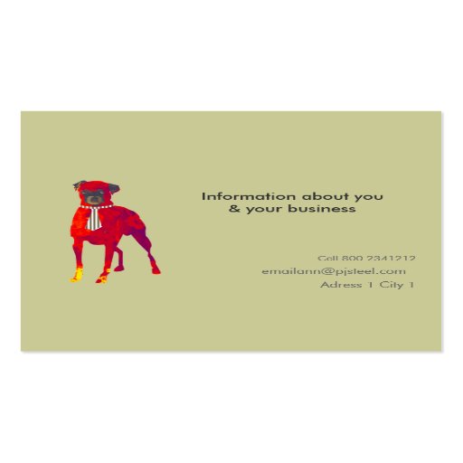 Cute Animals Dogs and Cats Pet Salon   Spa Business Card Template (back side)
