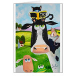 Cute animals painting Cow cat sheep frog Cards