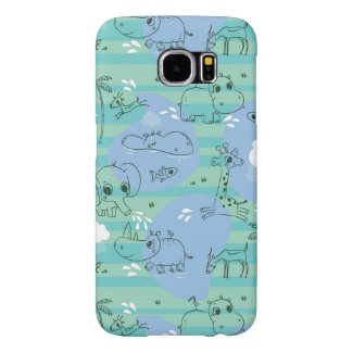 Cute animals playing with water 3 samsung galaxy s6 cases
