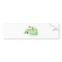 Cute Animals Reading Book bumper stickers