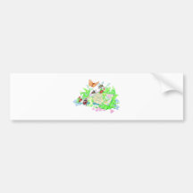 Cute Animals Reading Book Bumper Sticker