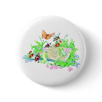 Cute Animals Reading Book buttons by doonidesigns Cute Animals Reading Book buttons