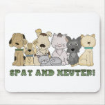 Cute Animals Spay and Neuter Text Mousepads