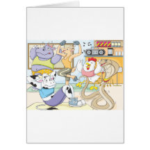 Cute Animals Work Out in Gym Shirt Fitness Greeting Cards