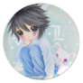 Cute anime boy with lollipop plate