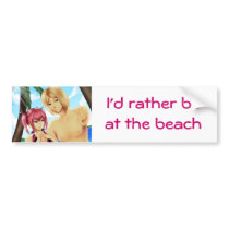 Cute anime couple customizeable bumper sticker
