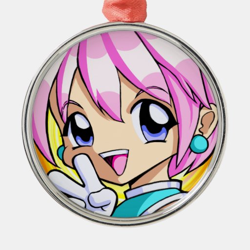 Cute Anime Girl Christmas Tree Ornaments | Zazzle