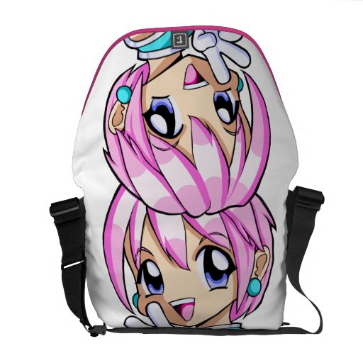 Cute Anime Girl Messenger Bags Zazzle