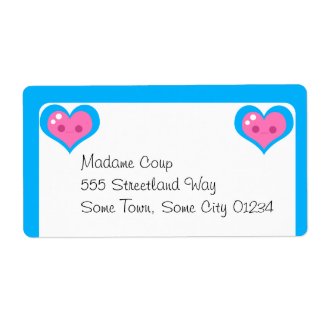 Cute Anime Heart Address Label label