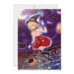 Cute anime witch girl with flying pet cats personalized announcements