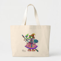 Cute Anime Witch Kawaii Halloween Magic Spell Tote Bags