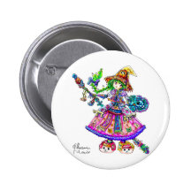 Cute Anime Witch Kawaii Halloween Magic Spell Pinback Buttons