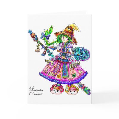 Cute Anime Witch Kawaii Halloween Magic Spell greeting card $ 3.80